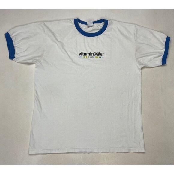 Vitamin Water Graphic Promo T-shirt Men XL White Short Sleeve - Picture 1 of 9